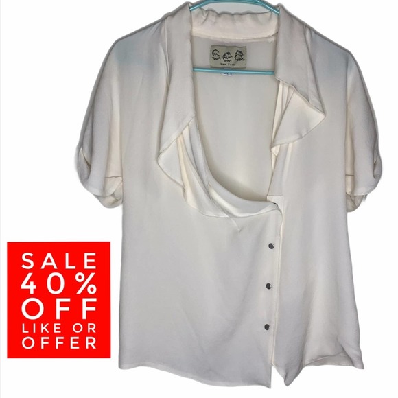 Sea New York Tops - Sea New York Silk Short Sleeve Blouse Asymmetric 4